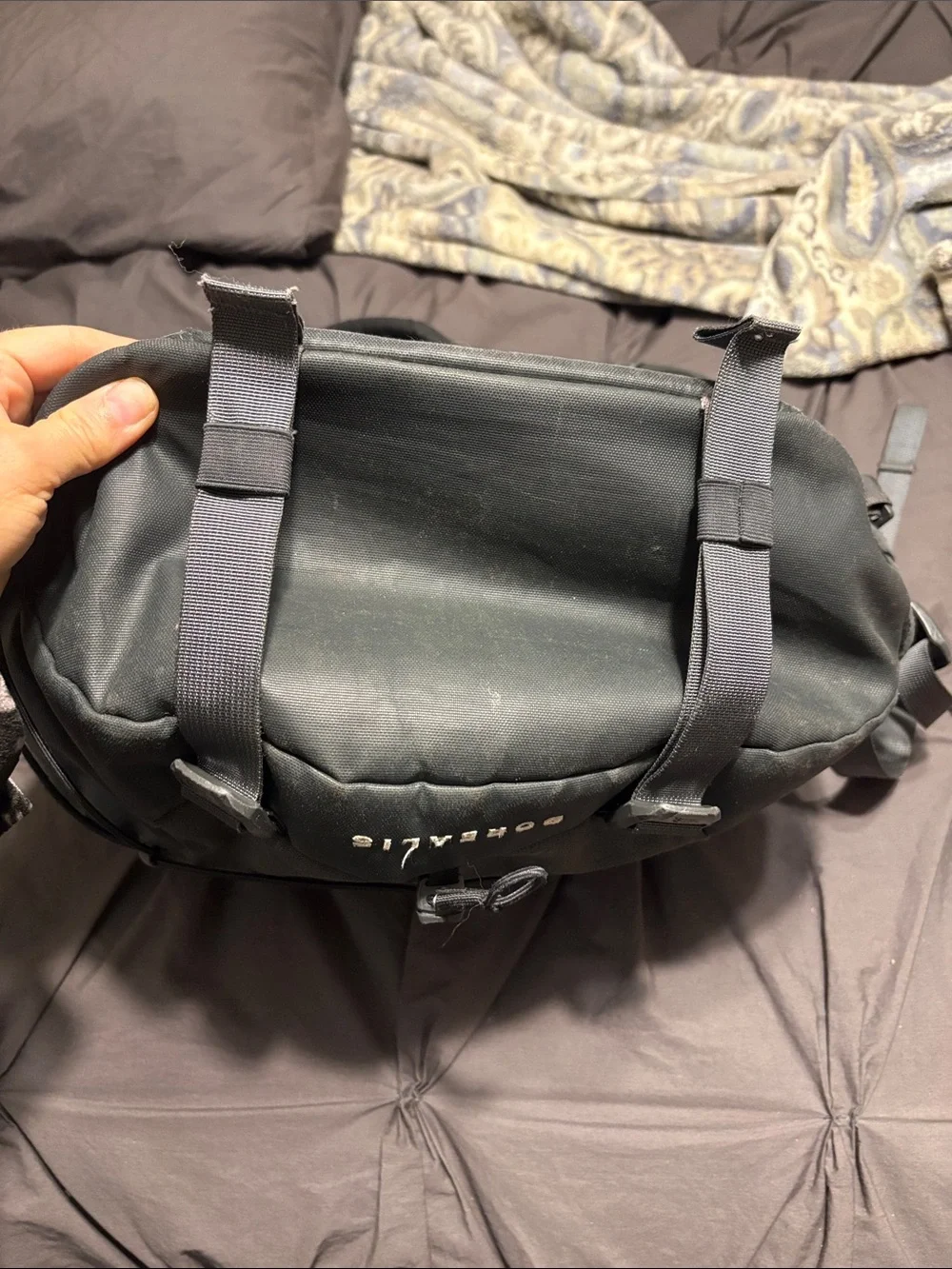 The North Face Black Borealis Backpack with Bungee Cord Front - Picture 5 of 8